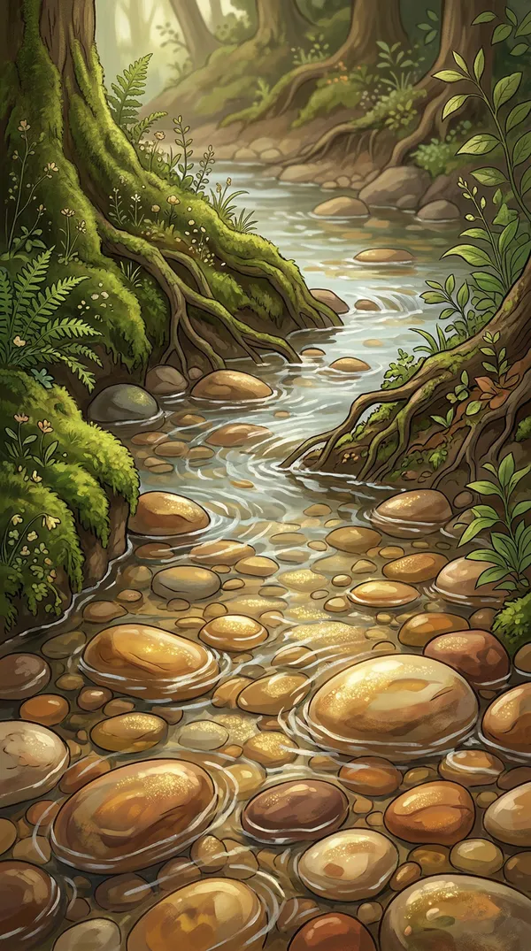 Murmelbach im Morgenlicht — magischer Ort aus der Welt von Wunderwinkel